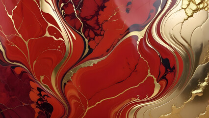 red marble and gold abstract background texture marbling with natural luxury style lines of marble