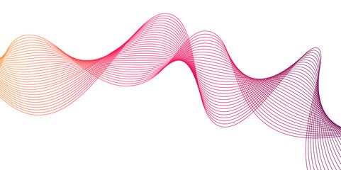 Abstract gradient smooth wave on a white background.pink wavy tech lines abstract background, Design used for technology, science, banner, template, wallpaper,Design element for technology, science, 