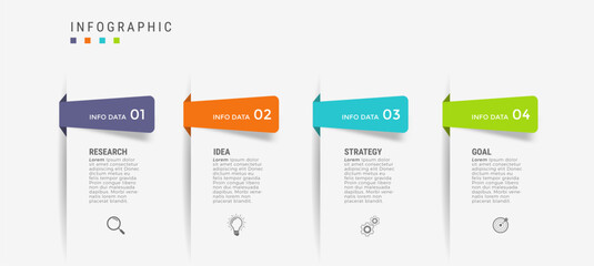 Business infographic template design icons 4 options or steps