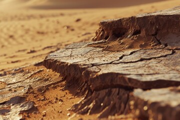 A close-up shot of a rock in the desert. Perfect for nature-themed projects and backgrounds
