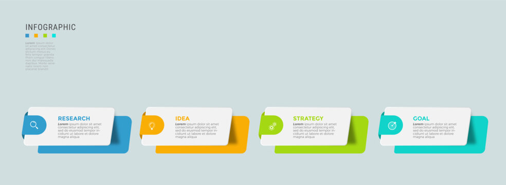 Business infographic template design icons 4 options or steps