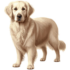 Cute Golden Retriever dogs Vector Cartoon illustration - obrazy, fototapety, plakaty