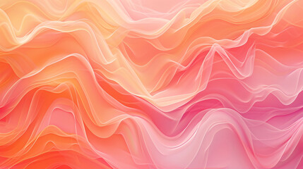 Fototapeta premium abstract background with waves with color of the year 2024 peach fuzz