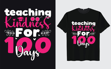 100 Days Of School T-Shirt Design, 100th-day school typography, Colourful T-Shirt Design for 100 Days of School Typography with Vector Elements for Kids kids t-shirt design 
