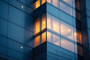 City Lights Embrace: Detailed Night View of Building Side