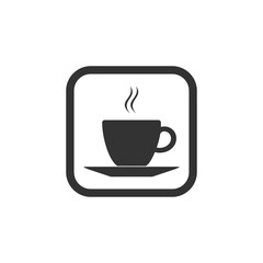 Coffee cup sign icon isolated on transparent background