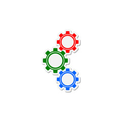 Color Gears icon isolated on transparent background