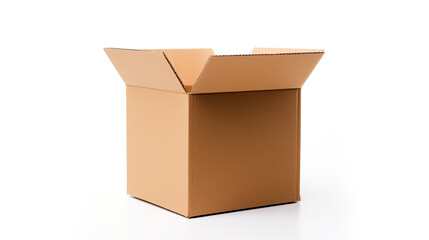 Open Cardboard Box isolated on white background