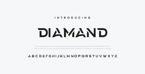 Diamond Modern elegant alphabet with urban style template