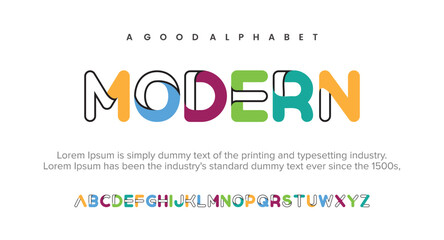 Minimal font creative modern alphabet
