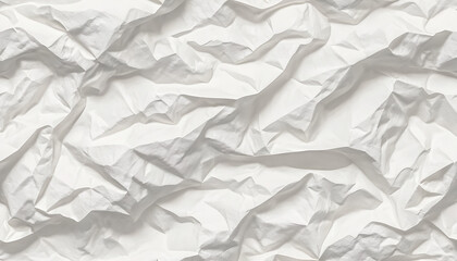 Seamless white crumpled paper background texture pattern. (Version 5) - Generative AI 