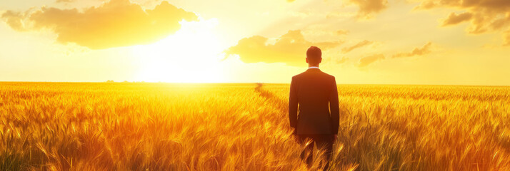A businessman who follows the sun and gains courage, success, strength and vision. Businessman...