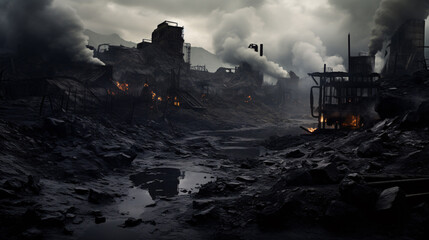 coal mining in mines under extreme working conditions - obrazy, fototapety, plakaty