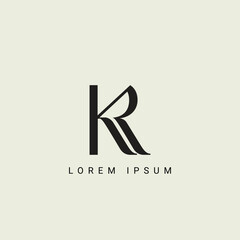 Alphabet KR and RK illustration monogram vector logo template