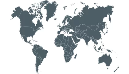 Papier Peint photo autocollant Carte du monde World map. Color modern vector map. Silhouette map. 