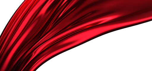 Smooth and shiny red cloth 3D