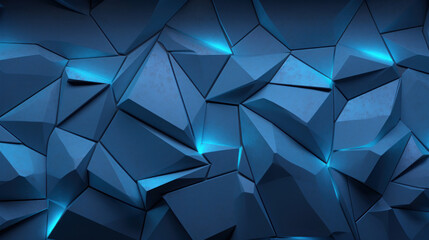 Abstract futuristic 3d blue background with triangles and lights as wallpaper illustration
