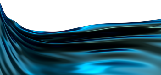 Abstract blue wave. Blue scarf. Bright blue ribbon on white background.