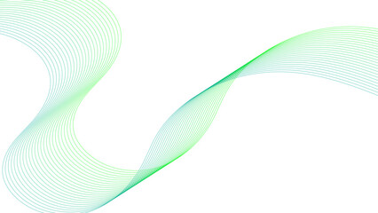 Abstract colorful green lines on a white background. Futuristic colorful blend wave lines on transparent background. Modern colorful flowing wave lines and glowing moving lines.	