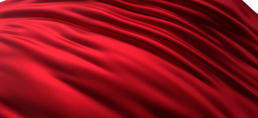Abstract red cloth falling. Satin fabric flying in the wind