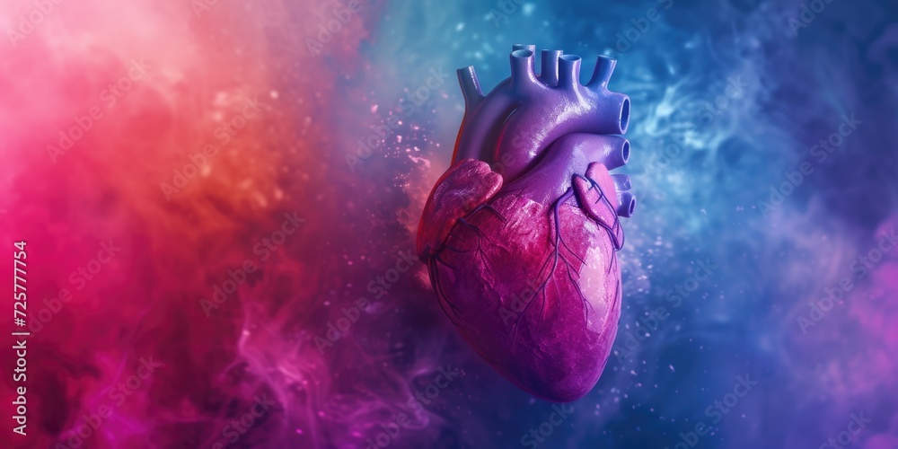 Poster a heart shape formed in the midst of a swirling cloud of smoke. suitable for various creative projec