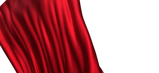 Waving satin cloth isolated on transparent background