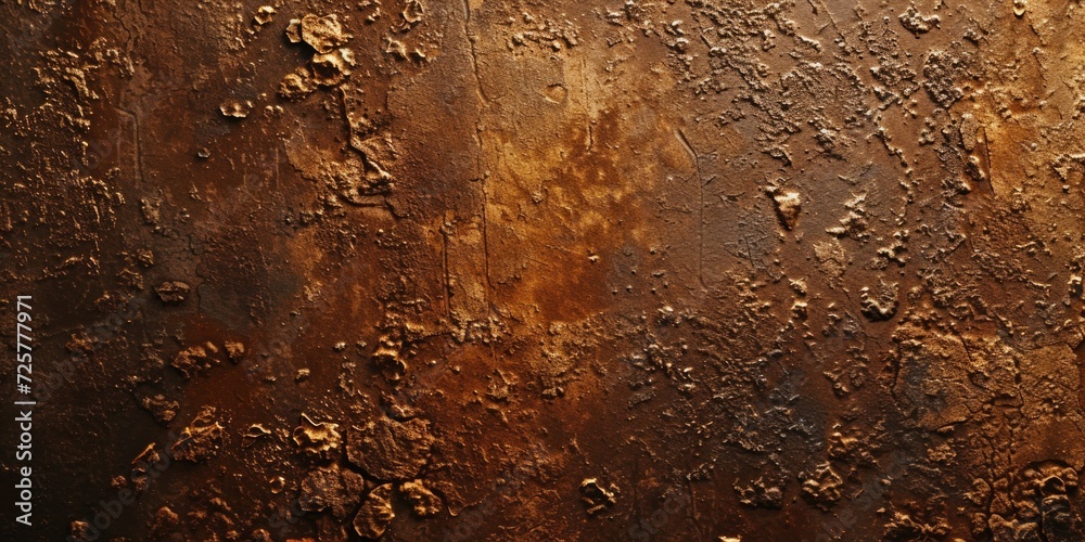 Poster A detailed view of a rusted metal surface. Can be used as a background or texture in various design projects