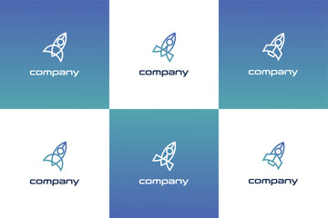 Naklejka premium rocket technology logo collection