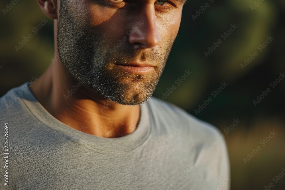 Poster a close-up photograph of a man wearing a hat. this versatile image can be used for various purposes