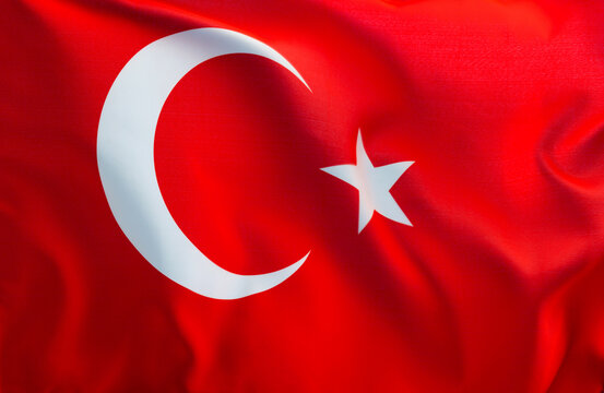 Close up of Turkish flag background