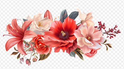 Flower Bouquet on transparent background