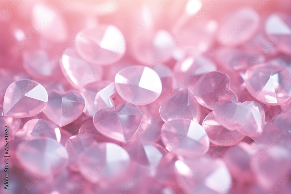 Poster a close-up view of a bunch of pink crystals. this image can be used for various purposes