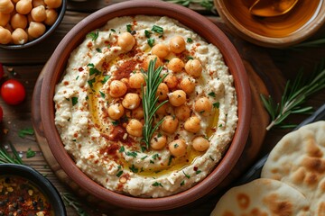 chickpea hummus in a bowl