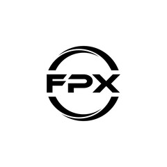 FPX letter logo design with white background in illustrator, cube logo, vector logo, modern alphabet font overlap style. calligraphy designs for logo, Poster, Invitation, etc.