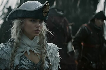 a woman dressed in a pirate costume