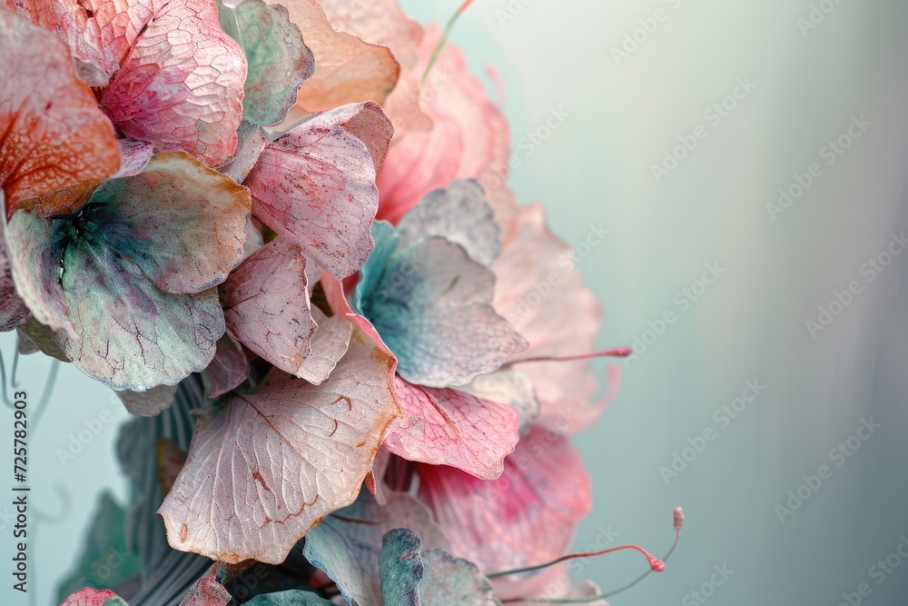 Poster A close-up view of a beautiful bunch of flowers. Perfect for adding a touch of nature and color to any project