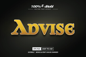 Advise text effect gold attractive text effect