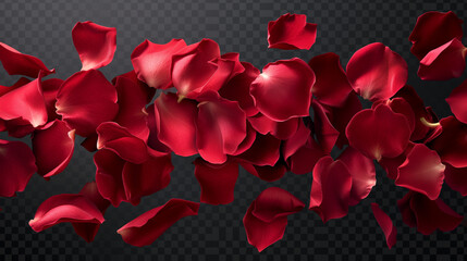 Rose Petal Red on transparent background 