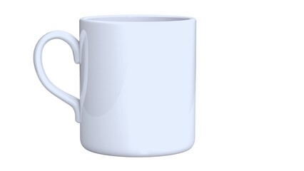 blank white mug mockup isolated on white background, coffee cup cutout on empty backdrop
