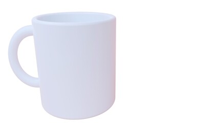 blank white mug mockup isolated on white background, coffee cup cutout on empty backdrop