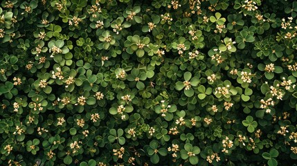 Clover plant flower texture green background. Generative AI