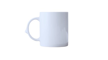 blank white mug mockup isolated on white background, coffee cup cutout on empty backdrop