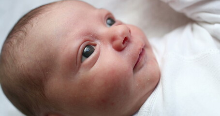 Adorable cute newborn baby infant closeup