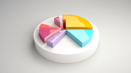 Obraz premium 3D pie Charts in page, Ai generated image