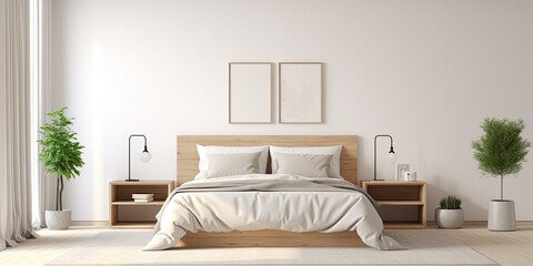 Minimalist bedroom with a cozy interior.