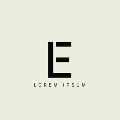 Obraz premium Alphabet LE and EL illustration monogram vector logo template