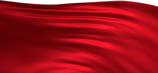 Abstract red cloth falling. Satin fabric flying in the wind