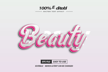 Beauty vector text effect editable