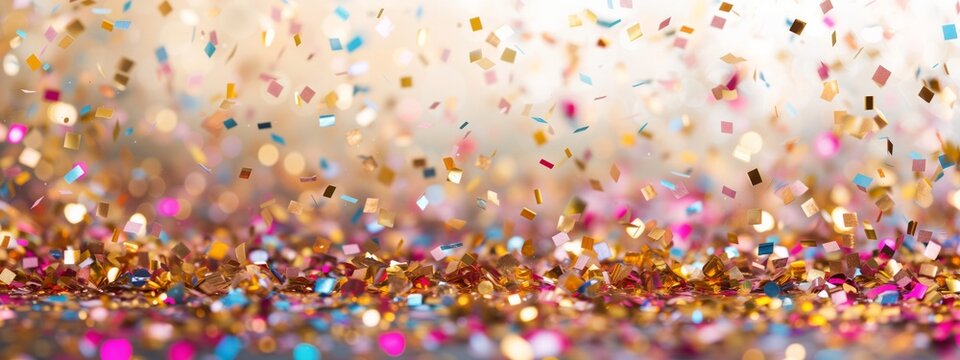 Elegant festive banner for Carnival, featuring a explosion of confetti and glitter. Ideal for a Carnival event or promotion