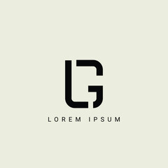 Alphabet LG and GL illustration monogram vector logo template